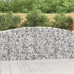Cestas De Gaviones 5 Uds Forma De Arco Hierro 400x30x100/120 Cm