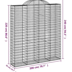 Cestas De Gaviones 14 Uds Forma De Arco Hierro 200x50x220/240cm
