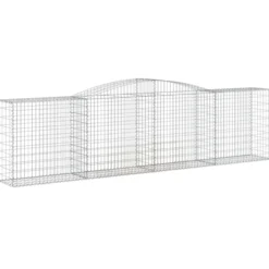 Cestas De Gaviones 9 Uds Forma De Arco Hierro 400x50x100/120 Cm