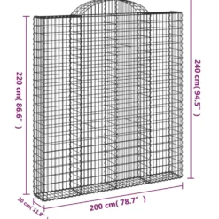 Cestas De Gaviones 4 Uds Forma De Arco Hierro 200x30x220/240 Cm