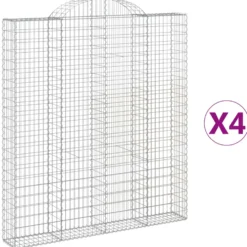 Cestas De Gaviones 4 Uds Forma De Arco Hierro 200x30x220/240 Cm