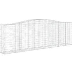 Cestas De Gaviones 2 Uds Forma De Arco Hierro 400x50x120/140 Cm