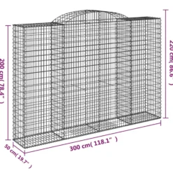 Cestas De Gaviones 10 Uds Forma De Arco Hierro 300x50x200/220cm