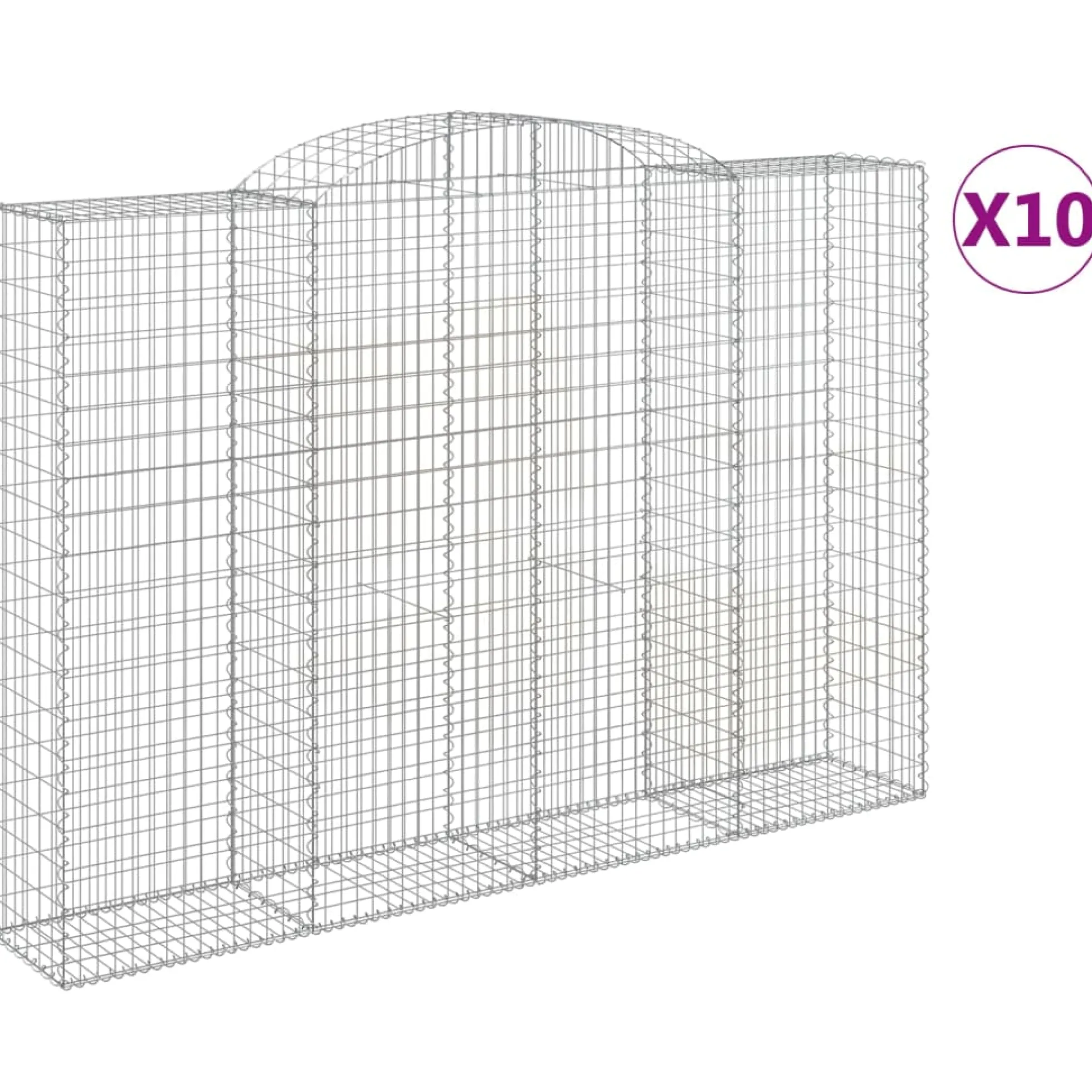 Cestas De Gaviones 10 Uds Forma De Arco Hierro 300x50x200/220cm