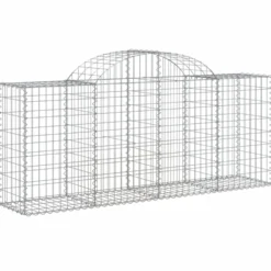 Cestas De Gaviones 7 Uds Forma De Arco Hierro 200x50x80/100 Cm
