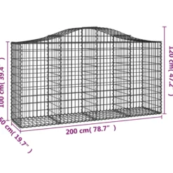 Cestas De Gaviones 25 Uds Forma De Arco Hierro 200x50x100/120cm