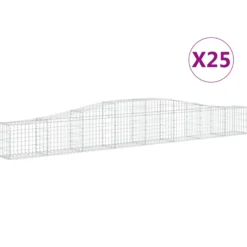 Cestas De Gaviones 25 Uds Forma De Arco Hierro 400x30x40/60 Cm