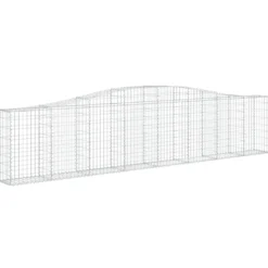 Cestas De Gaviones 4 Uds Forma De Arco Hierro 400x30x80/100 Cm