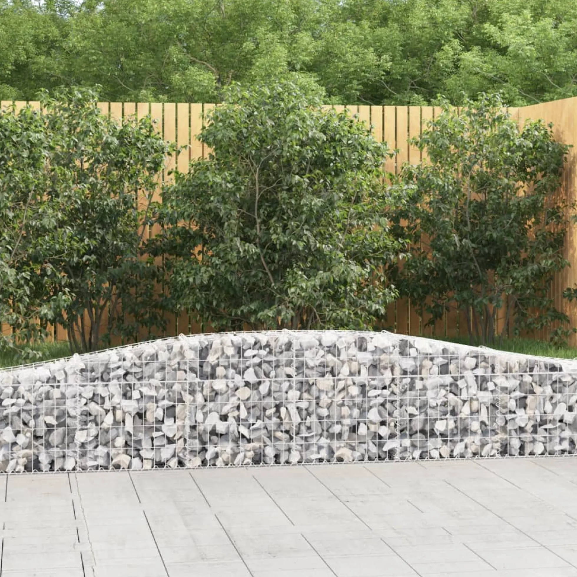 Cestas De Gaviones 2 Uds Forma De Arco Hierro 400x30x40/60 Cm