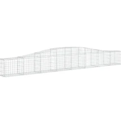Cestas De Gaviones 2 Uds Forma De Arco Hierro 400x30x40/60 Cm