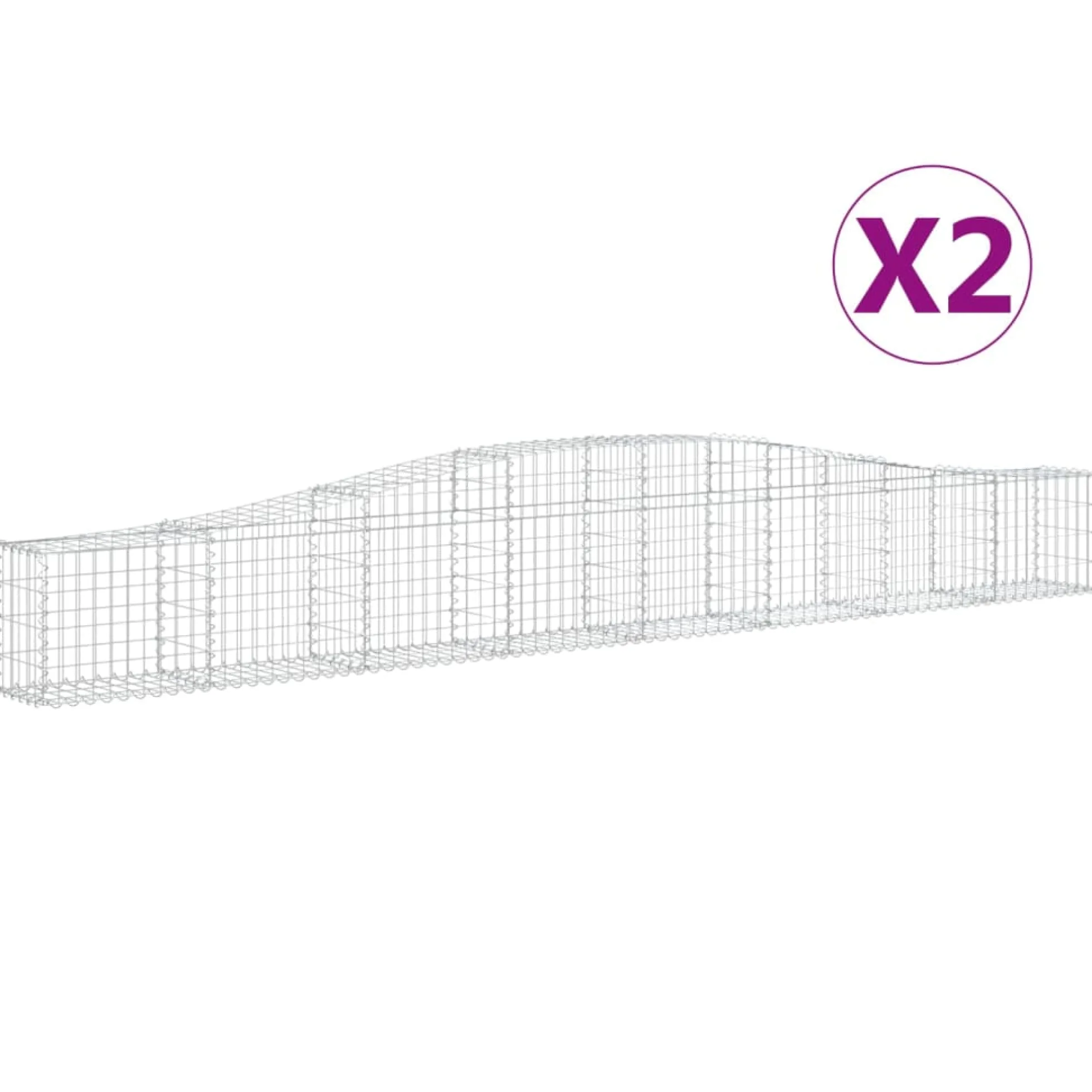 Cestas De Gaviones 2 Uds Forma De Arco Hierro 400x30x40/60 Cm