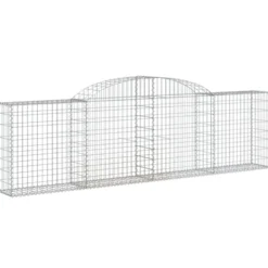 Cestas De Gaviones 4 Uds Forma De Arco Hierro 300x30x80/100 Cm