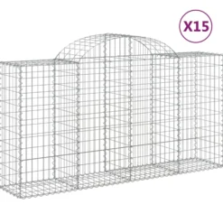 Cestas De Gaviones 15 Uds Forma De Arco Hierro 200x50x100/120cm