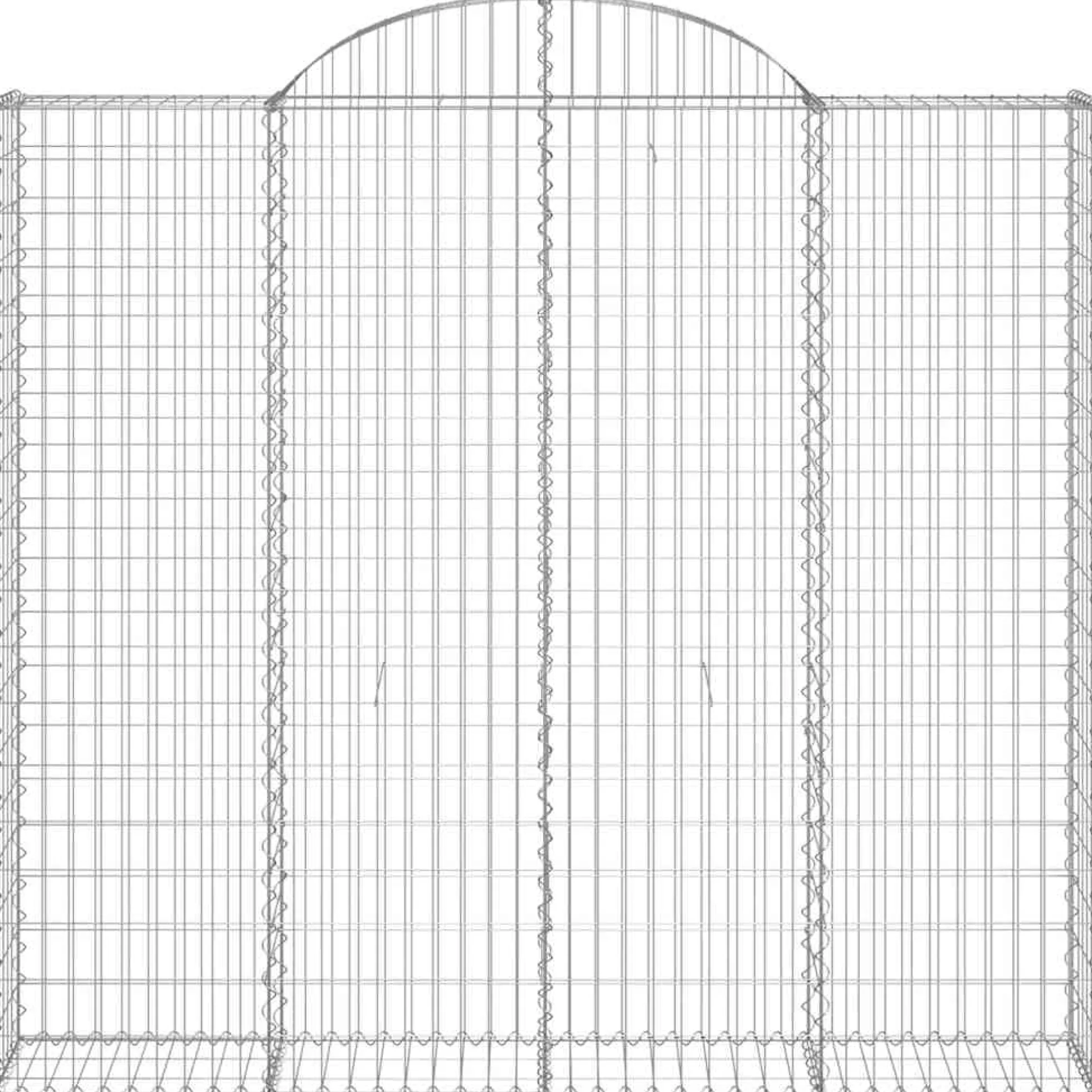 Cestas De Gaviones 9 Uds Forma De Arco Hierro 200x50x180/200 Cm