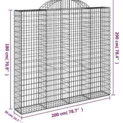 Cestas De Gaviones 9 Uds Forma De Arco Hierro 200x50x180/200 Cm