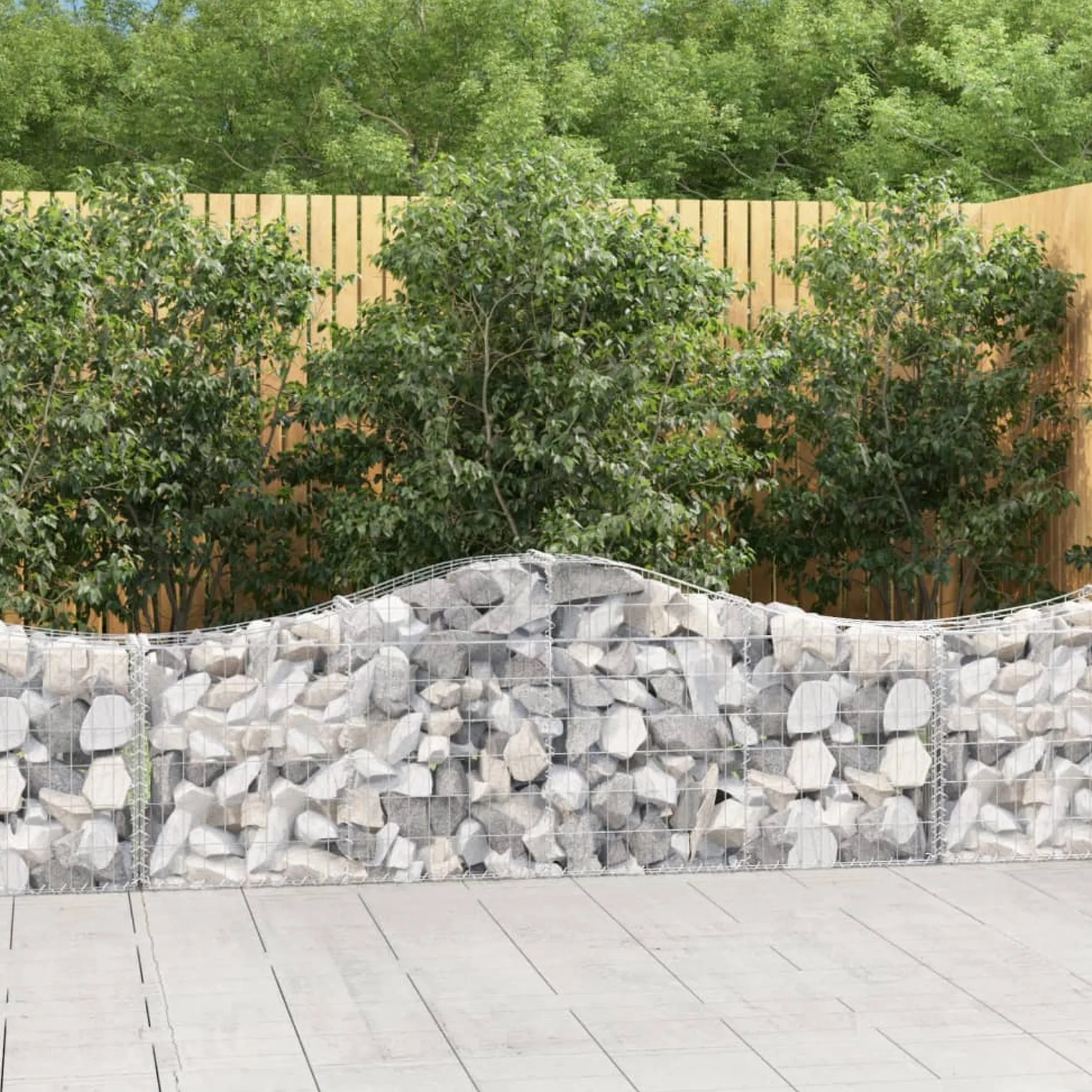 Cestas De Gaviones 25 Uds Forma De Arco Hierro 200x30x60/80 Cm