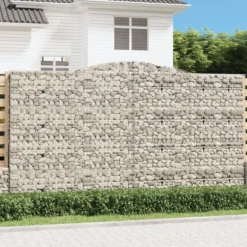 Cestas De Gaviones 15 Uds Forma De Arco Hierro 400x50x220/240cm