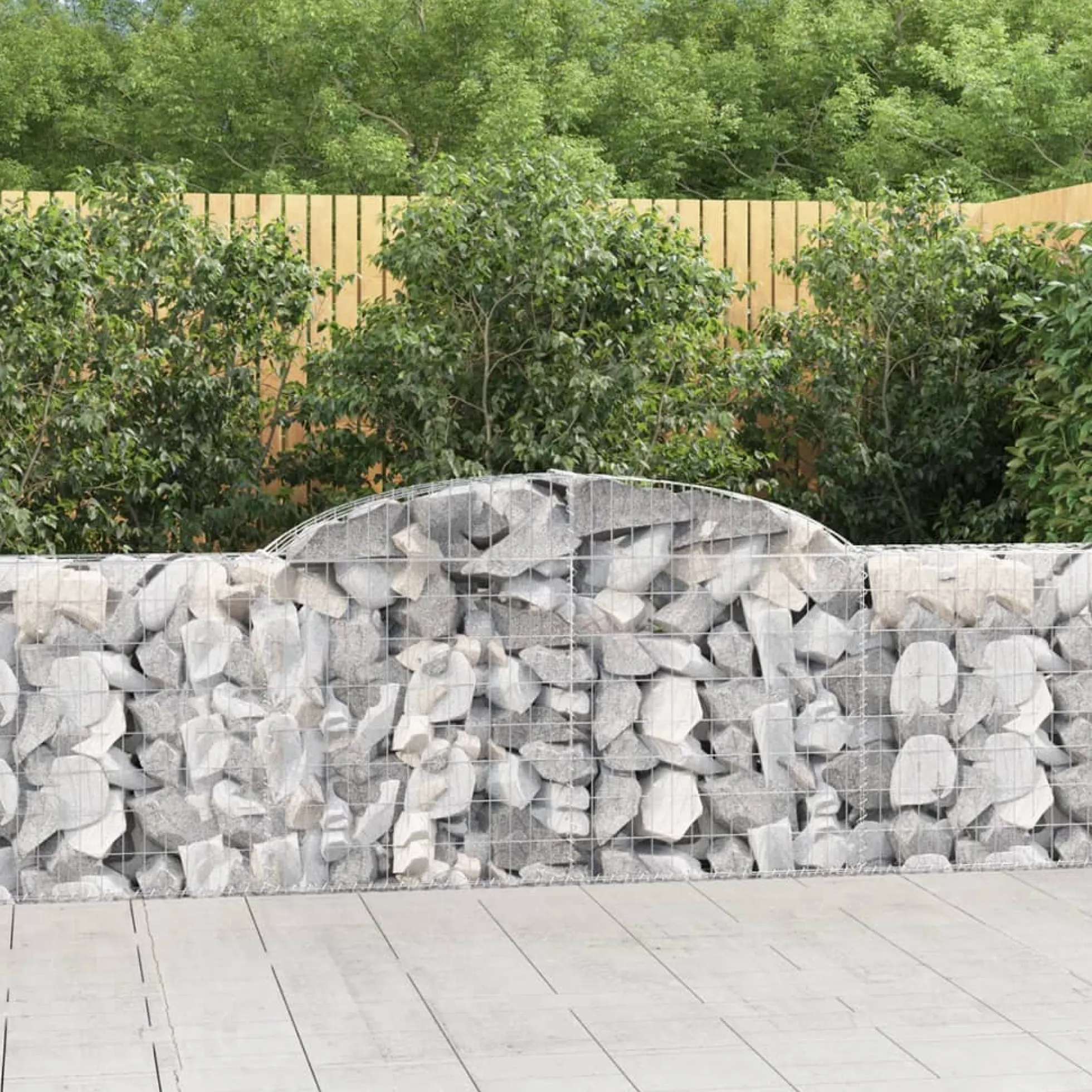 Cestas De Gaviones 8 Uds Forma De Arco Hierro 300x30x80/100 Cm