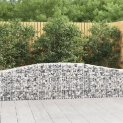 Cestas De Gaviones 10 Uds Forma De Arco Hierro 400x30x60/80 Cm