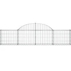 Cestas De Gaviones 4 Uds Forma De Arco Hierro 200x30x40/60 Cm