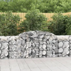 Cestas De Gaviones 20 Uds Forma De Arco Hierro 300x50x80/100 Cm