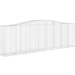 Cestas De Gaviones 9 Uds Forma De Arco Hierro 400x50x120/140 Cm