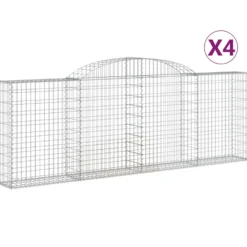 Cestas De Gaviones 4 Uds Forma De Arco Hierro 300x30x100/120 Cm