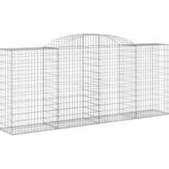 Cestas De Gaviones 2 Uds Forma De Arco Hierro 300x50x120/140 Cm
