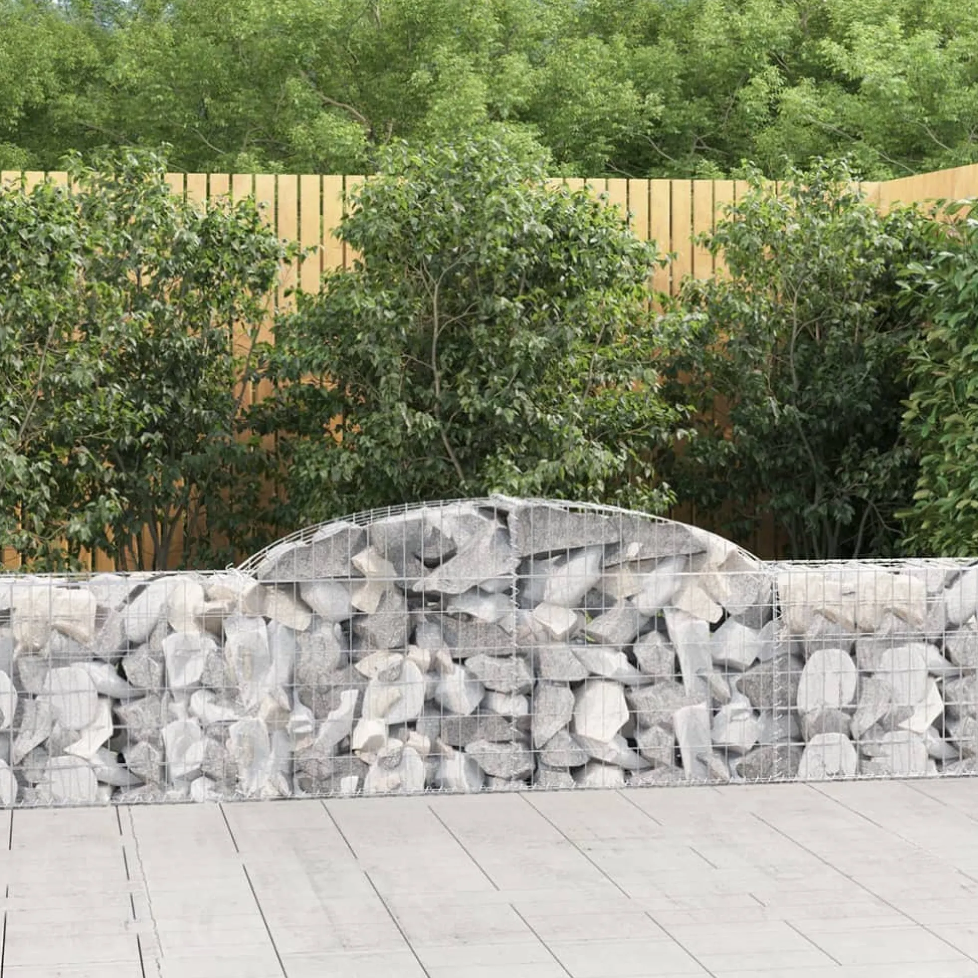 Cestas De Gaviones 2 Uds Forma De Arco Hierro 300x30x60/80 Cm