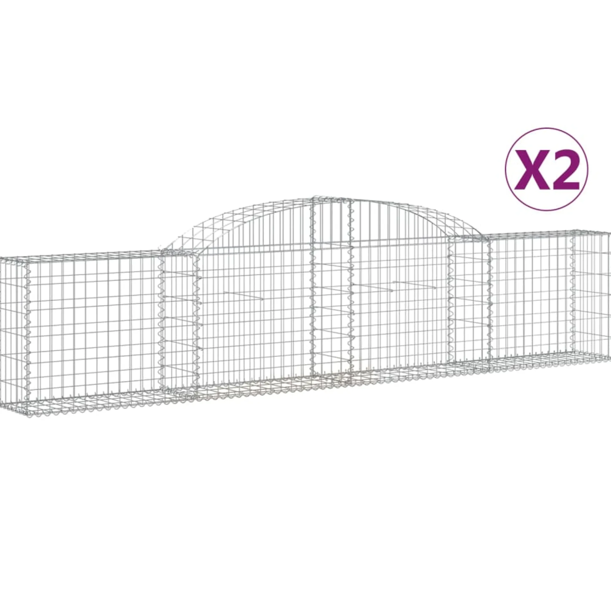 Cestas De Gaviones 2 Uds Forma De Arco Hierro 300x30x60/80 Cm