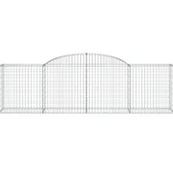 Cestas De Gaviones 9 Uds Forma De Arco Hierro 300x50x80/100 Cm