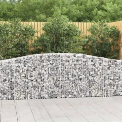 Cestas De Gaviones 15 Uds Forma De Arco Hierro 400x30x80/100 Cm