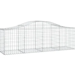 Cestas De Gaviones 13 Uds Forma De Arco Hierro 200x50x60/80 Cm