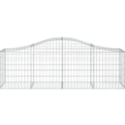 Cestas De Gaviones 13 Uds Forma De Arco Hierro 200x50x60/80 Cm