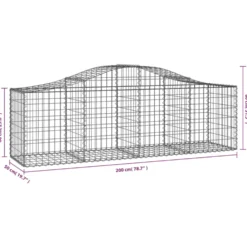 Cestas De Gaviones 13 Uds Forma De Arco Hierro 200x50x60/80 Cm