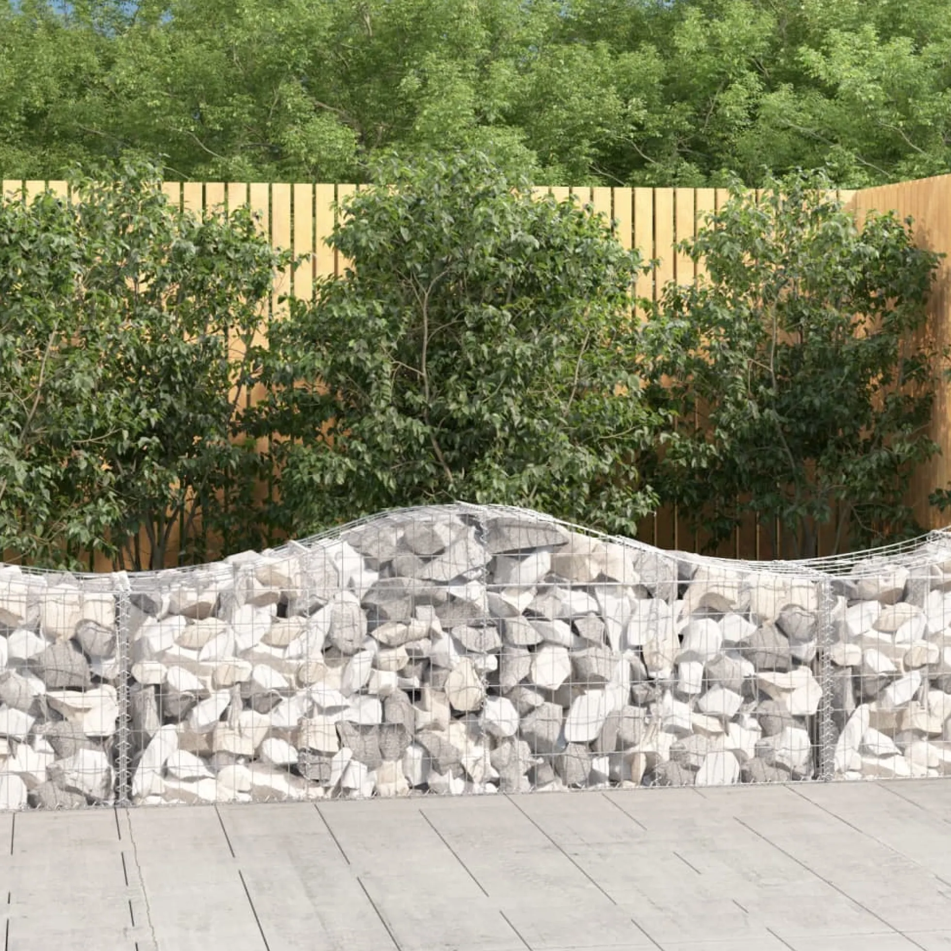Cestas De Gaviones 13 Uds Forma De Arco Hierro 200x50x60/80 Cm