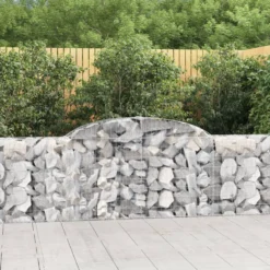 Cestas De Gaviones 25 Uds Forma De Arco Hierro 300x30x80/100 Cm
