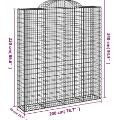 Cestas De Gaviones 20 Uds Forma De Arco Hierro 200x50x220/240cm