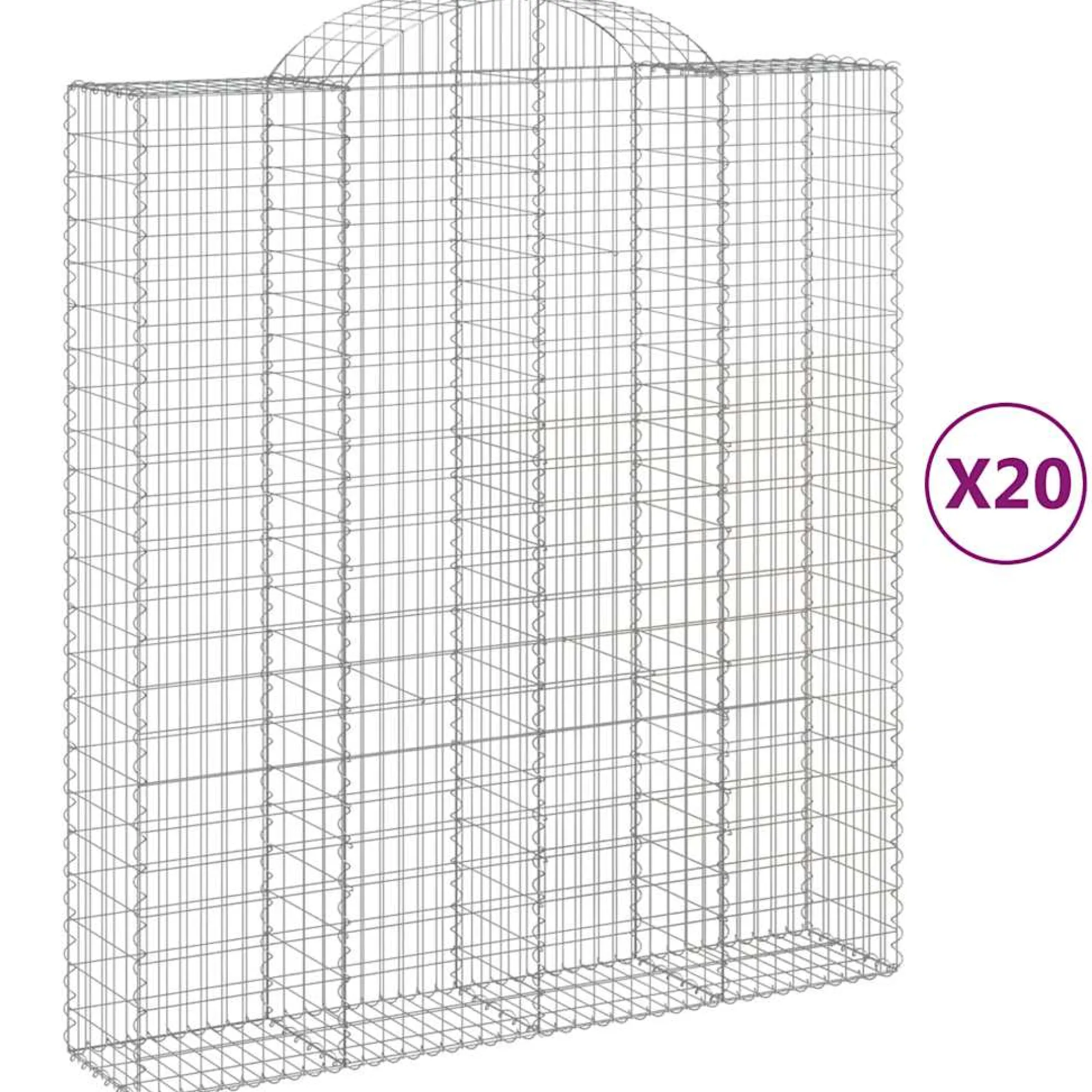 Cestas De Gaviones 20 Uds Forma De Arco Hierro 200x50x220/240cm