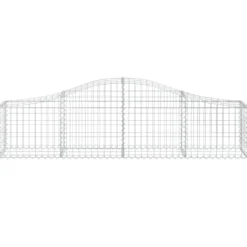 Cestas De Gaviones 6 Uds Forma De Arco Hierro 200x30x40/60 Cm