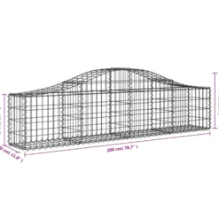 Cestas De Gaviones 6 Uds Forma De Arco Hierro 200x30x40/60 Cm