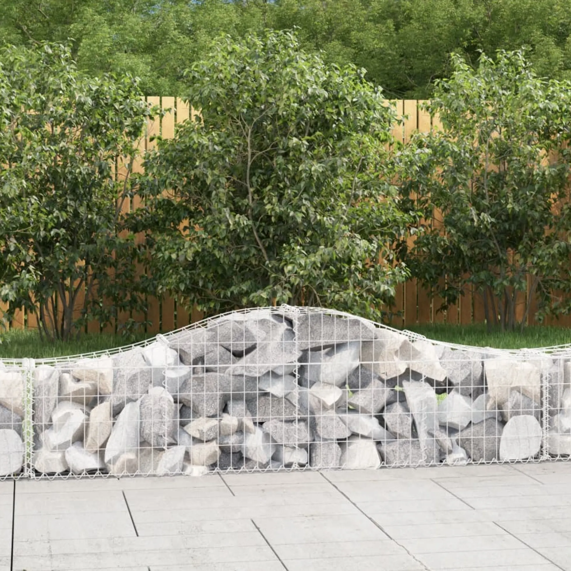 Cestas De Gaviones 6 Uds Forma De Arco Hierro 200x30x40/60 Cm