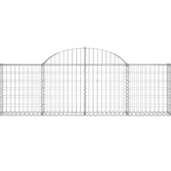 Cestas De Gaviones 11 Uds Forma De Arco Hierro 200x30x60/80 Cm