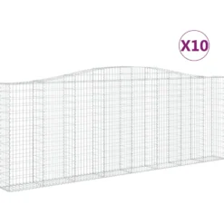 Cestas De Gaviones 10 Uds Forma De Arco Hierro 400x30x140/160cm