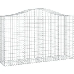 Cestas De Gaviones 4 Uds Forma De Arco Hierro 200x50x120/140 Cm