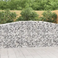 Cestas De Gaviones 4 Uds Forma De Arco Hierro 400x50x100/120 Cm