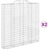 Cestas De Gaviones 2 Uds Forma De Arco Hierro 200x30x200/220 Cm