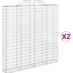 Cestas De Gaviones 2 Uds Forma De Arco Hierro 200x30x200/220 Cm