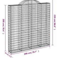 Cestas De Gaviones 2 Uds Forma De Arco Hierro 200x30x200/220 Cm