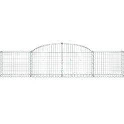 Cestas De Gaviones 17 Uds Forma De Arco Hierro 300x50x60/80 Cm